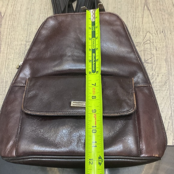 Landau Sacomoto Brown Leather Backpack Bag - Picture 8 of 9